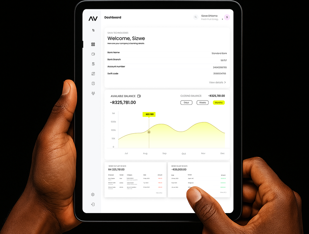 Hands holding mobile device showing SAVA app interface