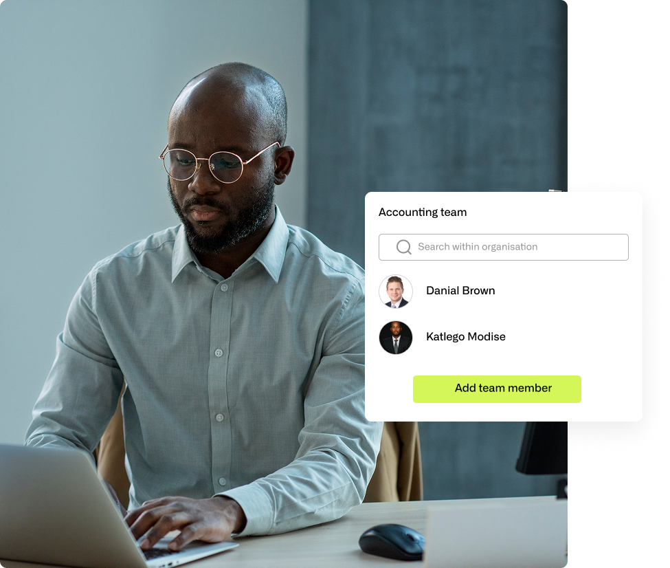 SAVA debit cards and team management interface